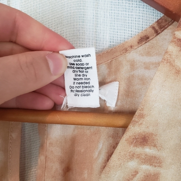 Japna Tie Dye Jumpsuit Neutral Tan Short Sleeves Size Small - Picture 6 of 11